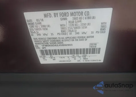 2018 Ford Explorer Xlt from USA, damaged, VIN 1FM5K8D82JGB82903